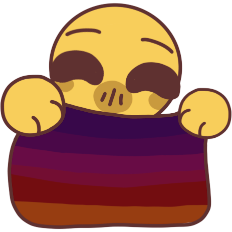 emoji-yellow person holding an ASPD pride flag